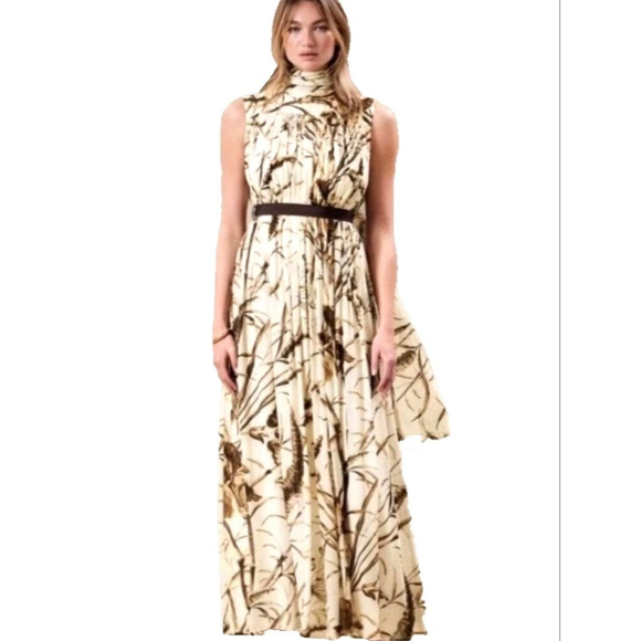 Banana Republic Dresses & Skirts - Women's Banana Republic Beige Brown Printed Sleeveless Maxi Dress S